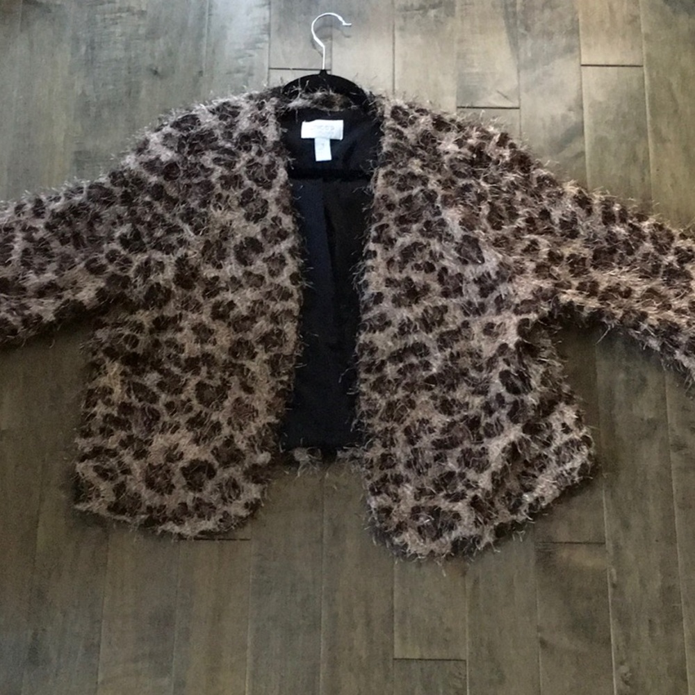 Chico’s eyelash jacket. 3/4 sleeve. Size 3. Like new condition